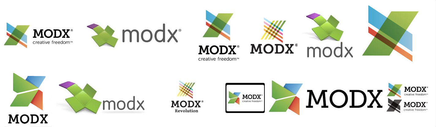 MODX logo's door de jaren heen